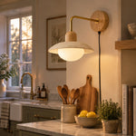 Cargar imagen en el visor de la Galería, Travertine Disc Plug-In Wall Lamp