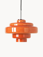 Load image into Gallery viewer, Koloro Modern Art-Inspired Curved Glass Pendant Fixture - Transitional Style Lighting for Living Spaces
