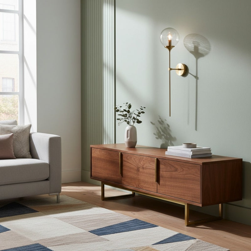 Beanaura Wandleuchte Nordische Glas-Kugel Metallgestaltung – Moderne Innenbeleuchtung für Wohnzimmer