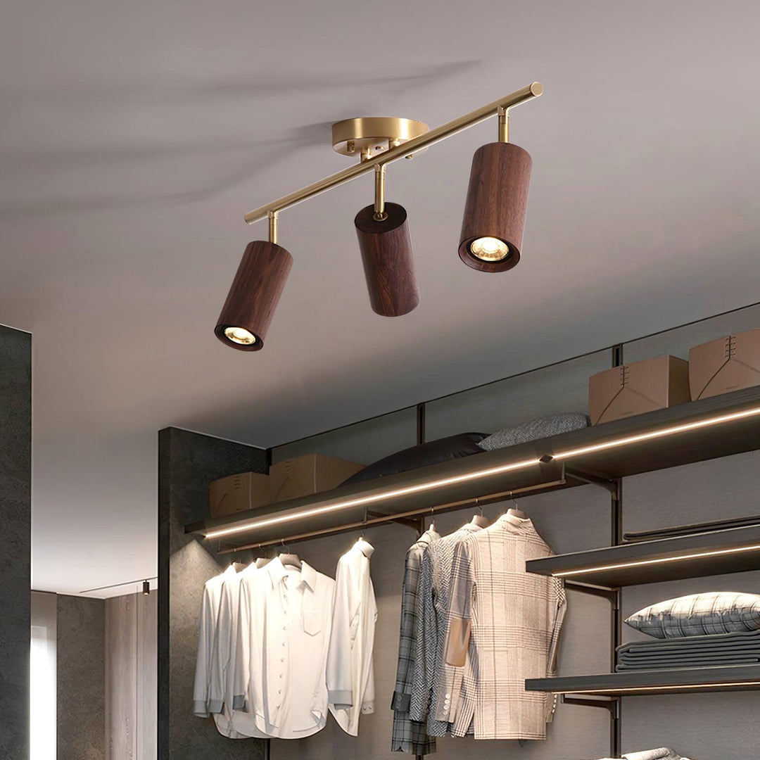 Iluminación de riel de madera Thio