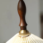 Load image into Gallery viewer, White Fabric Walnut Brass Plug-In Pendant