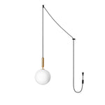 Bild in Gallery-Viewer laden, Rounded Brass Glass Plug-In Pendant Light