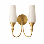 Load image into Gallery viewer, French Vintage Opal Glass Wall Sconce - Double Head / Brass Tone