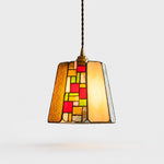 Load image into Gallery viewer, Vintage Rose Stained Glass Pendant Light