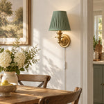 Bild in Gallery-Viewer laden, Rowan No-Wire Pleated Drum Shade Wall Sconce – Plug-In Fabric Wall Light