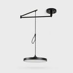 Load image into Gallery viewer, Black 40 cm movable round pendant light