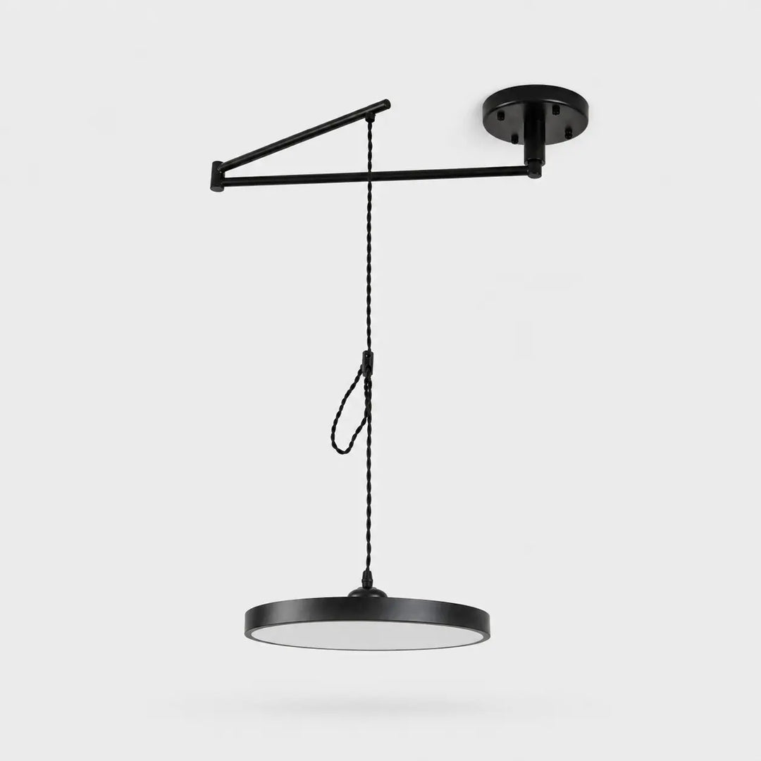 Black 40 cm movable round pendant light