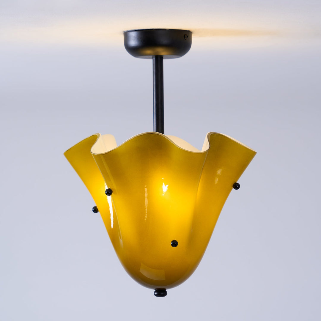 Bellina Modern Sleek Decorative Glass Shade Design Ceiling Light for Living Room, Bedroom and Dining Areas