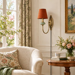 Cargar imagen en el visor de la Galería, Rowanea Fabric Shade Ceramic Plug-In Wall Sconce