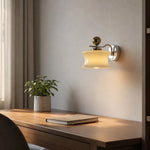 Charger l'image dans la visionneuse de galerie, Cream glass wall lamp above a desk