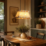 Cargar imagen en el visor de la Galería, Warm room scene with wood and fabric pendant lamp