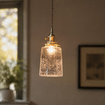 Bild in Gallery-Viewer laden, Japanische Vintage-Pendelleuchte aus Craquelé-Glas