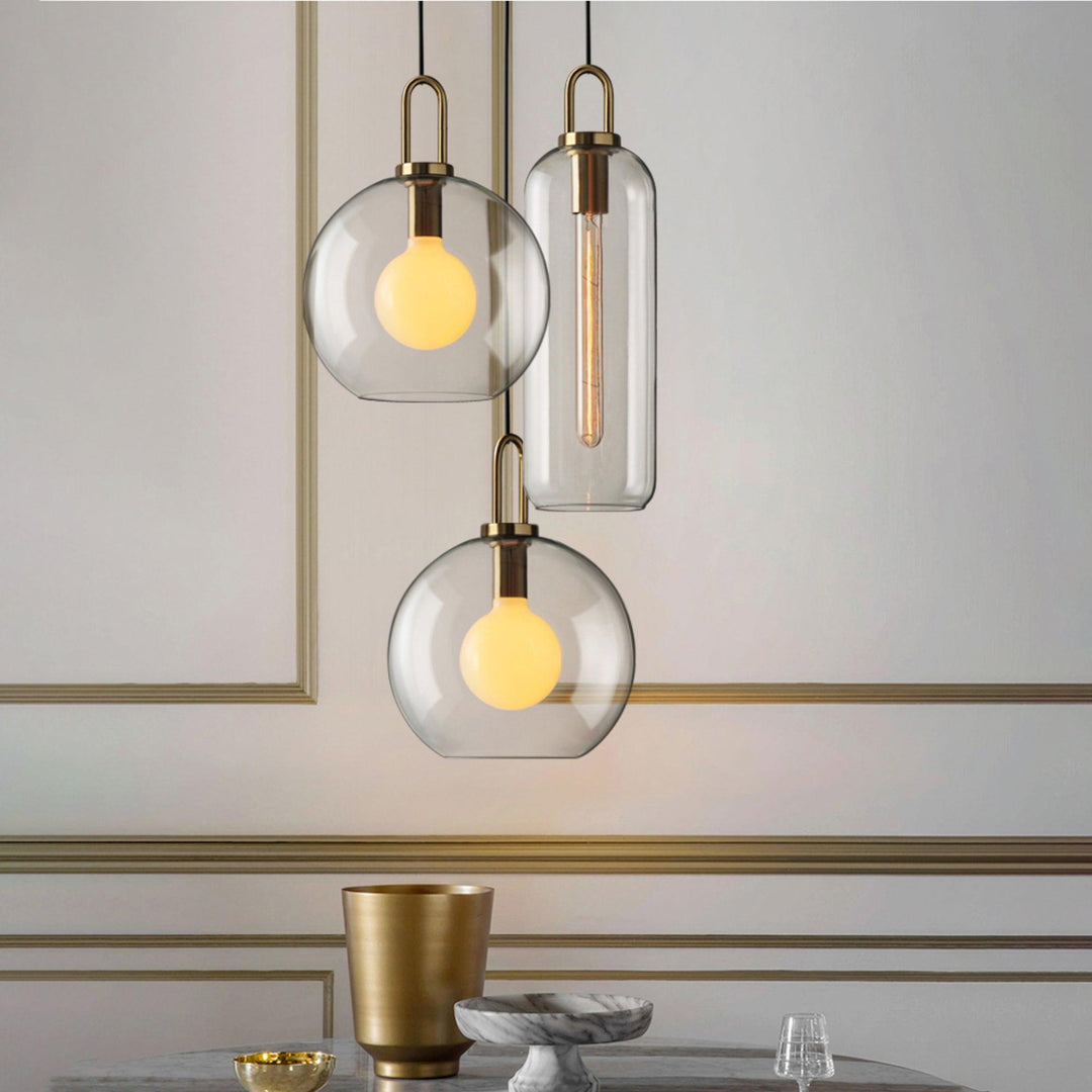 Copper-Plated Glass Plug-In Swag Pendant