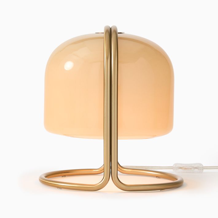 Lámpara de mesa Delvora de bronce champán - Lámpara de noche industrial vintage