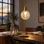 Load image into Gallery viewer, Crackle Glass Globe Pendant Light