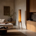 Bild in Gallery-Viewer laden, Vintage fabric cylinder floor lamp view 6