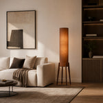 Bild in Gallery-Viewer laden, Vintage fabric cylinder floor lamp view 7
