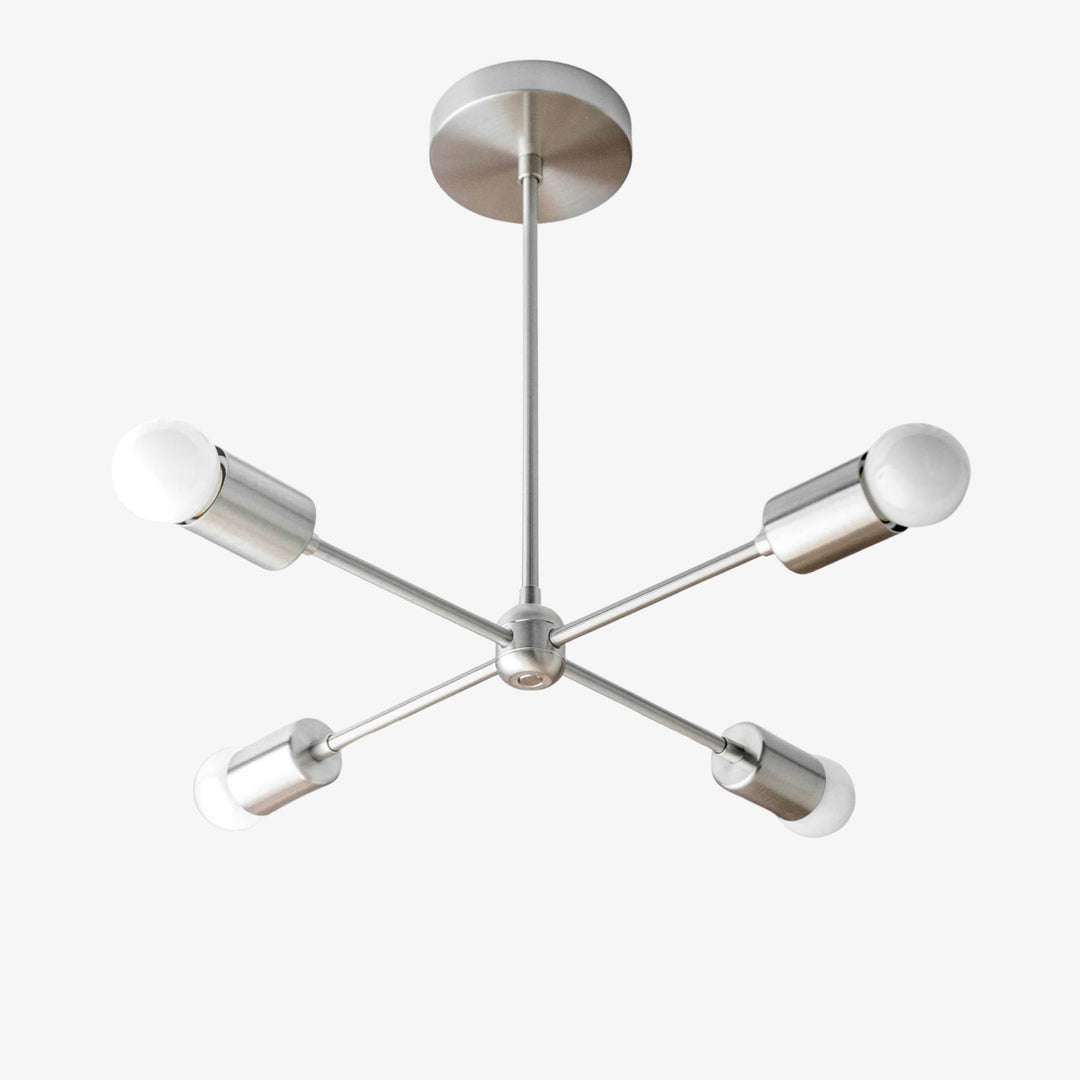 Mobilux Line Mid Century Gold Sputnik Chandelier - Geometric Brass Fixture