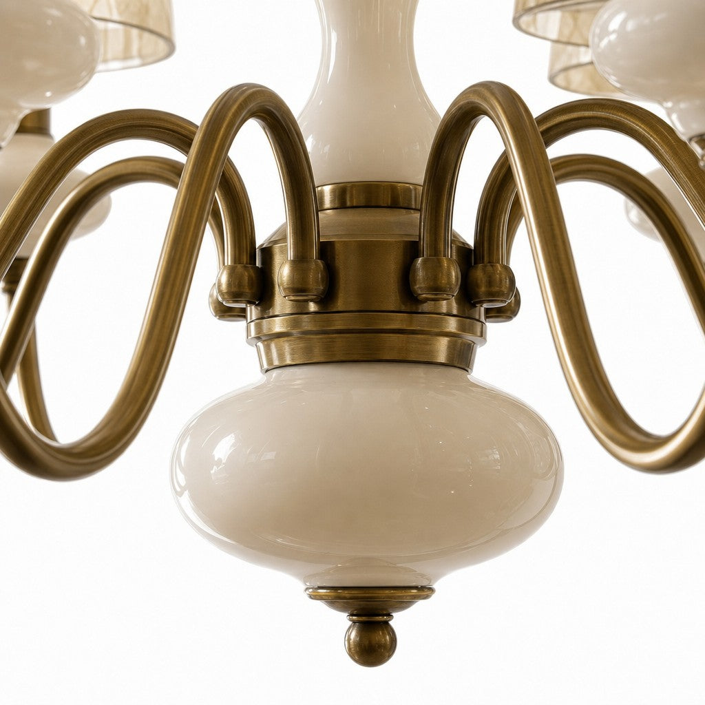 Shell Texture Retro Coastal Chandelier for Dining Room Decor