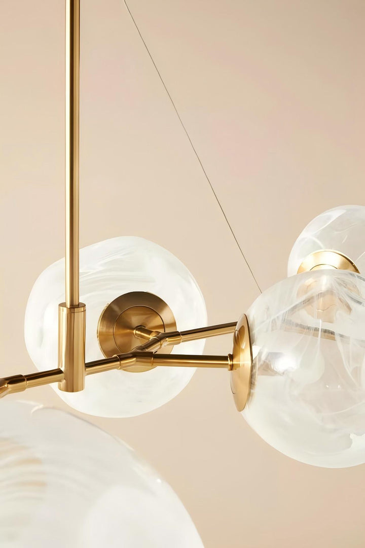 Pawrior Multi-head Organic Glass Spherical Chandelier - Modern Cloud Design Branch Light