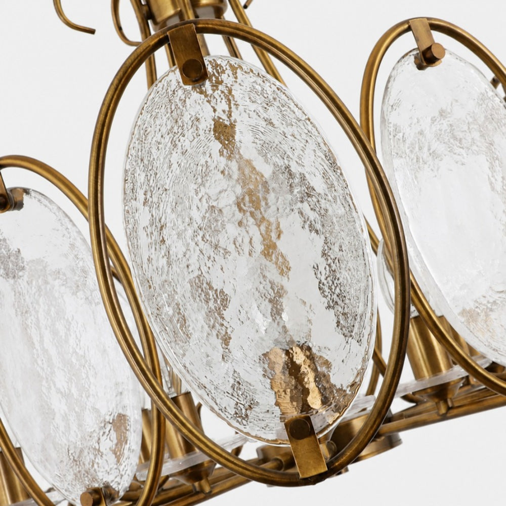 Oval Panel Textured Glass Chandelier
