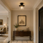 Load image into Gallery viewer, black glass ceiling light installed in entryway