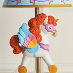 Bild in Gallery-Viewer laden, Close view of colorful unicorn carousel ornament detail