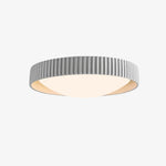 Cargar imagen en el visor de la Galería, Gray ribbed flush mount ceiling light on white background