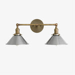 Charger l&#39;image dans la visionneuse de galerie, Conique Metal Industrial Wall Sconce with Dual Cone Shades - Vintage Metal Finish
