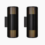 Cargar imagen en el visor de la Galería, Fluted Shade Square Plate Aluminium Outdoor Sconce