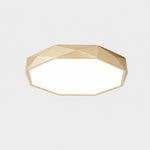 Load image into Gallery viewer, Faceted Gold Geometric LED Flush Mount Ceiling Light
