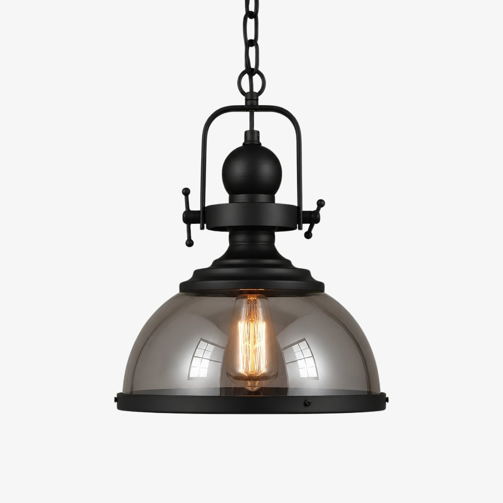 Ivoran Industrial Metal Smoky Glass Pendant Lamp — Suitable for Kitchen Island