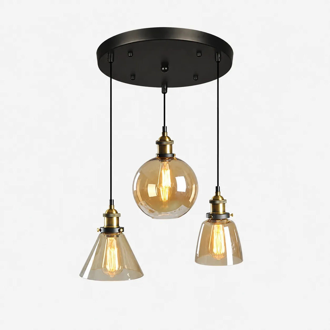 Industrial Glass Pendant Light