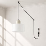 Bild in Gallery-Viewer laden, Mid‑Century Macaron Plug‑in Swag Pendant Light - Colorful Shade Hanging Lamp for Home Decor