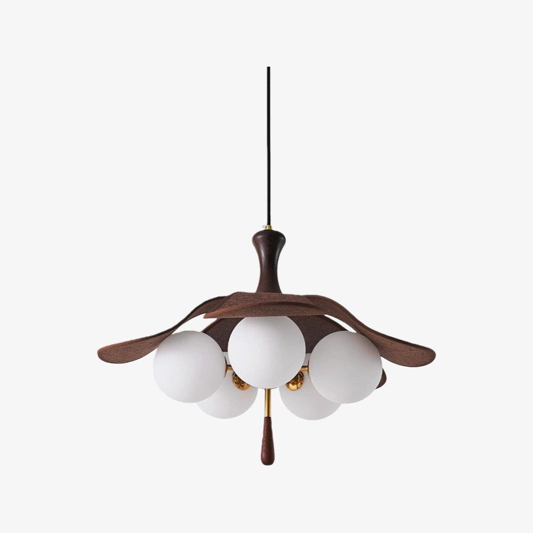 Lampe suspension en grappe de globes sculpturaux de la série Orrise - Suspension en métal et verre