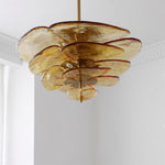 Load image into Gallery viewer, Lotus Leaf Layered Glass Chandelier
