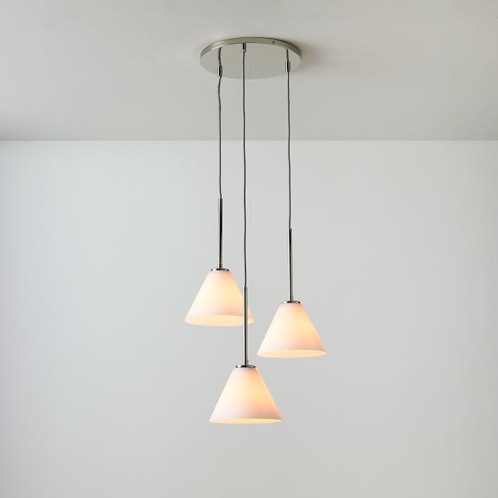 Lustre conique à 3 lumières Conica - Suspension sculpturale en verre de style moderne