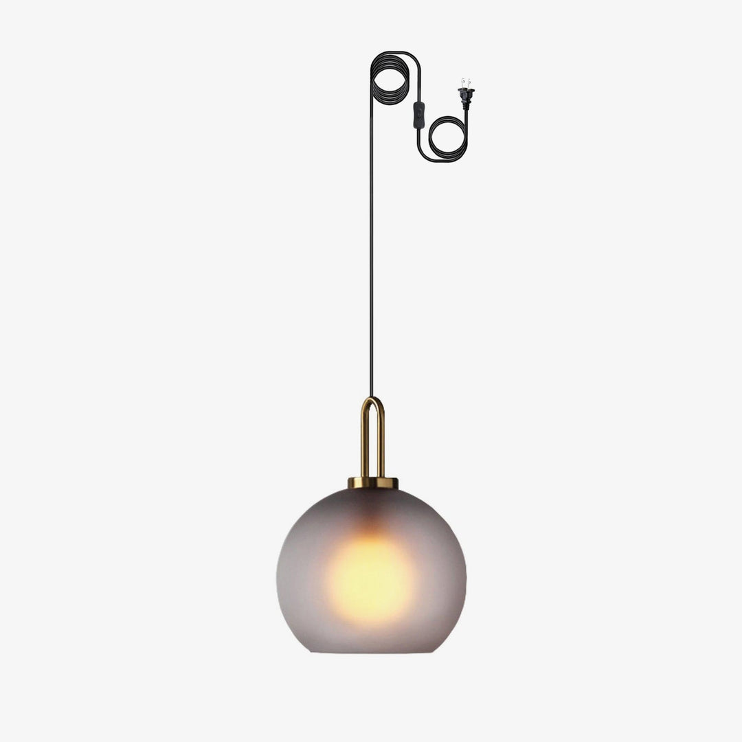 Copper-Plated Glass Plug-In Swag Pendant