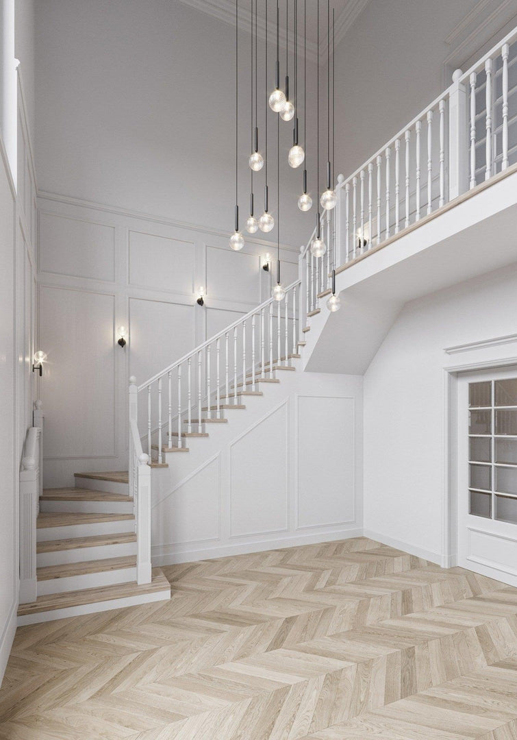 Rounded Brass Glass Plug-In Pendant Light