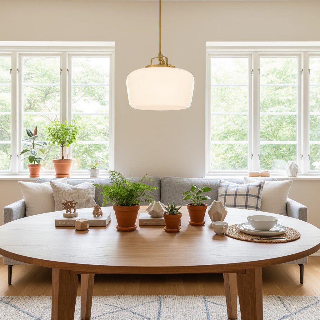 Lámpara colgante de cristal opalino Lirra: moderna lámpara minimalista de metal para cocina y comedor.