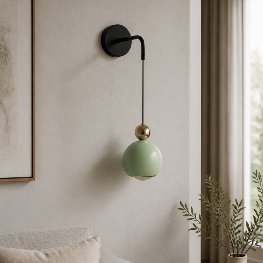 Glintap Nordische Globus Wandlampe – Minimalistische Akzentleuchte für Schlafzimmerinterieur