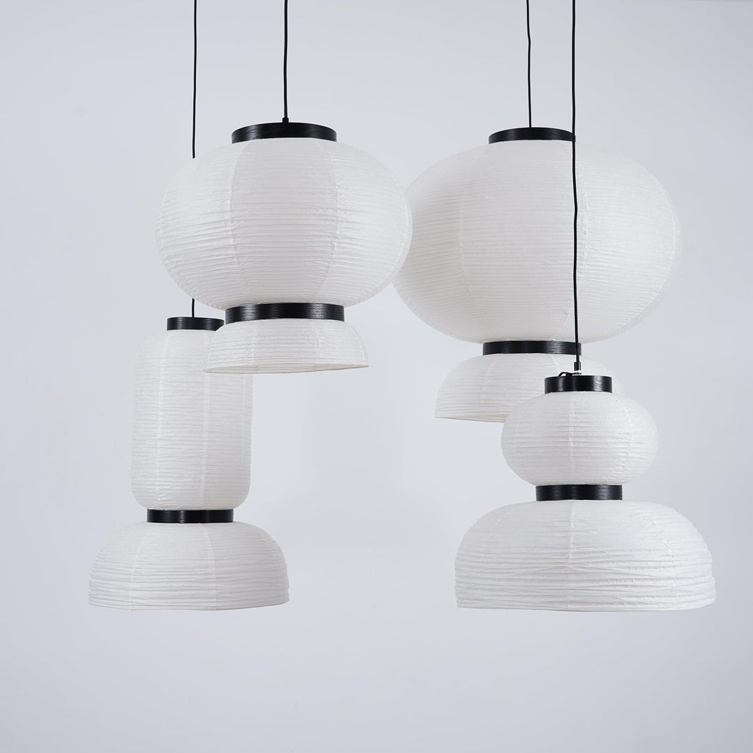 Rounded Layered Paper Plug-In Pendant