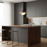 Charger l'image dans la visionneuse de galerie, Wood-Tone Metal Glass Plug-In Pendant