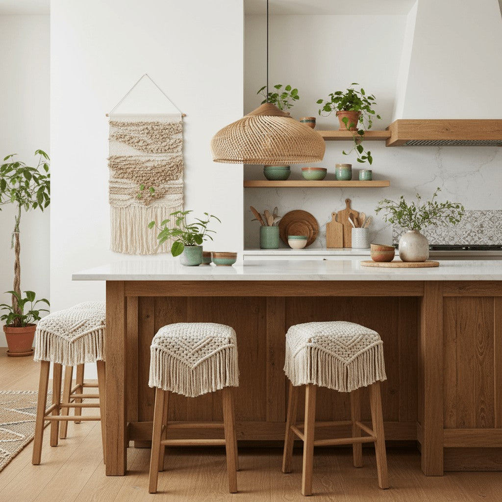 Woven Rattan Wood Plug-In Pendant Light