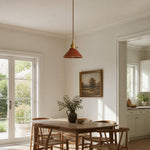 Load image into Gallery viewer, Wide dining room view showing the ceramic pendant installation scale