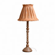Warm tan solid pleated shade French country table lamp