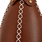 Load image into Gallery viewer, Close view of stitched brown leather shade texture