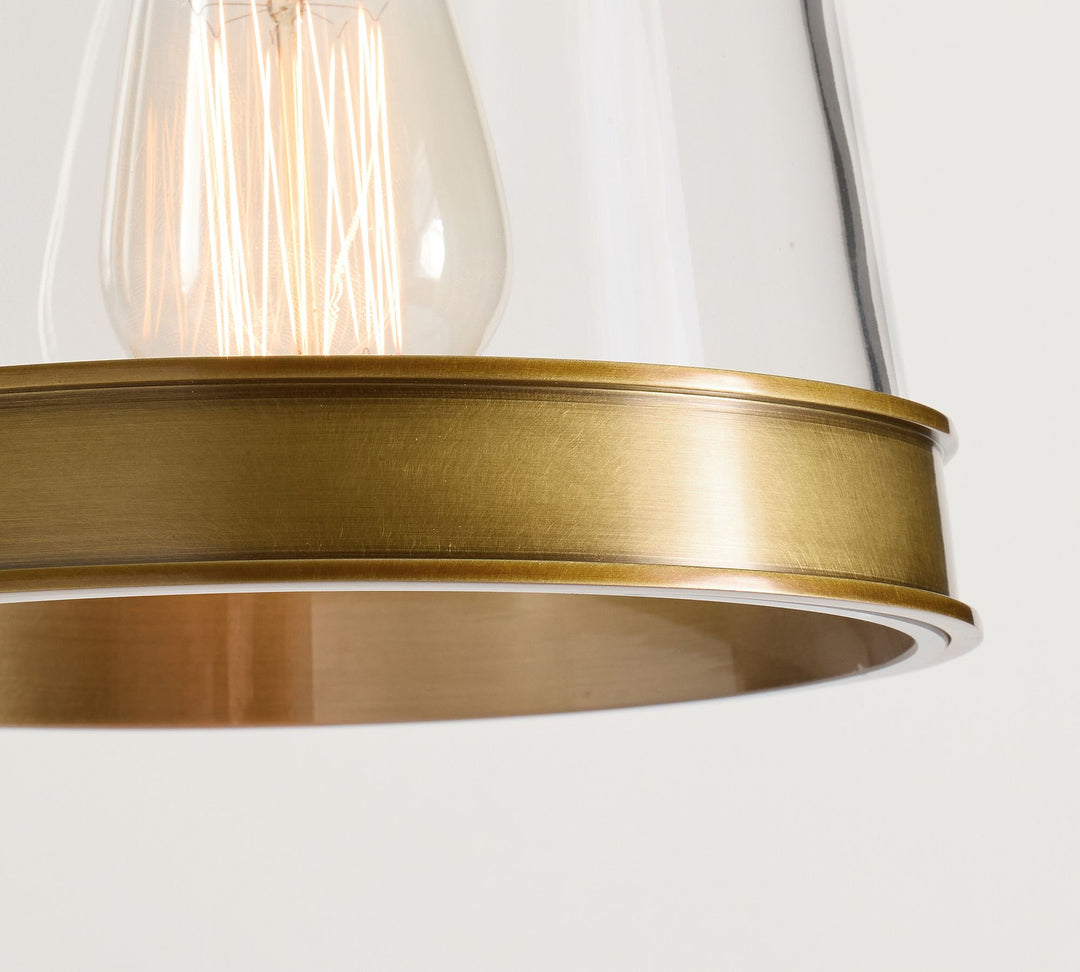 Lámpara colgante Driscoll de vidrio en forma de tambor: lámpara colgante contemporánea de latón