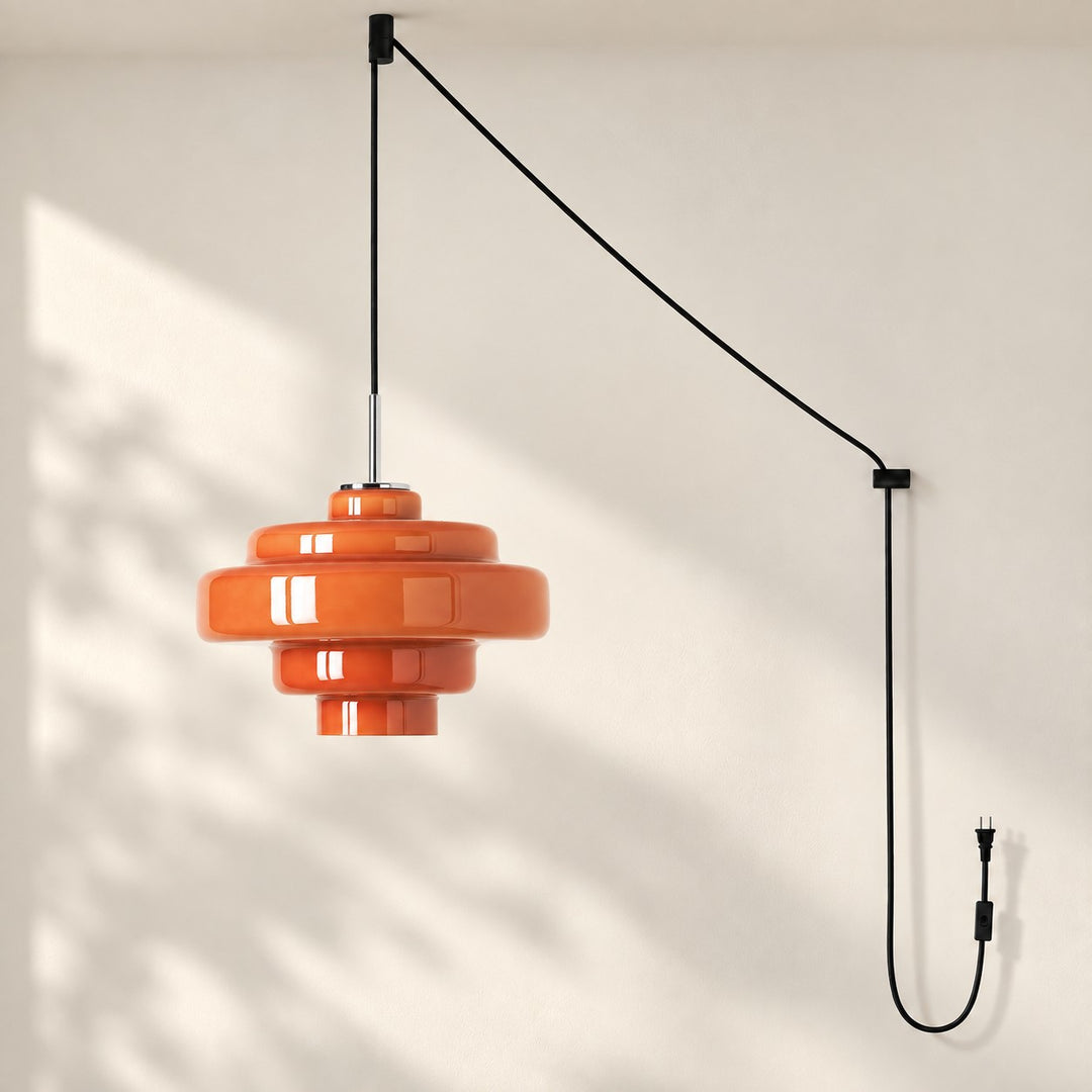 Koloro Millie Plug-In Glass Pendant Light - Retro Colorful Pendant for Modern Interiors