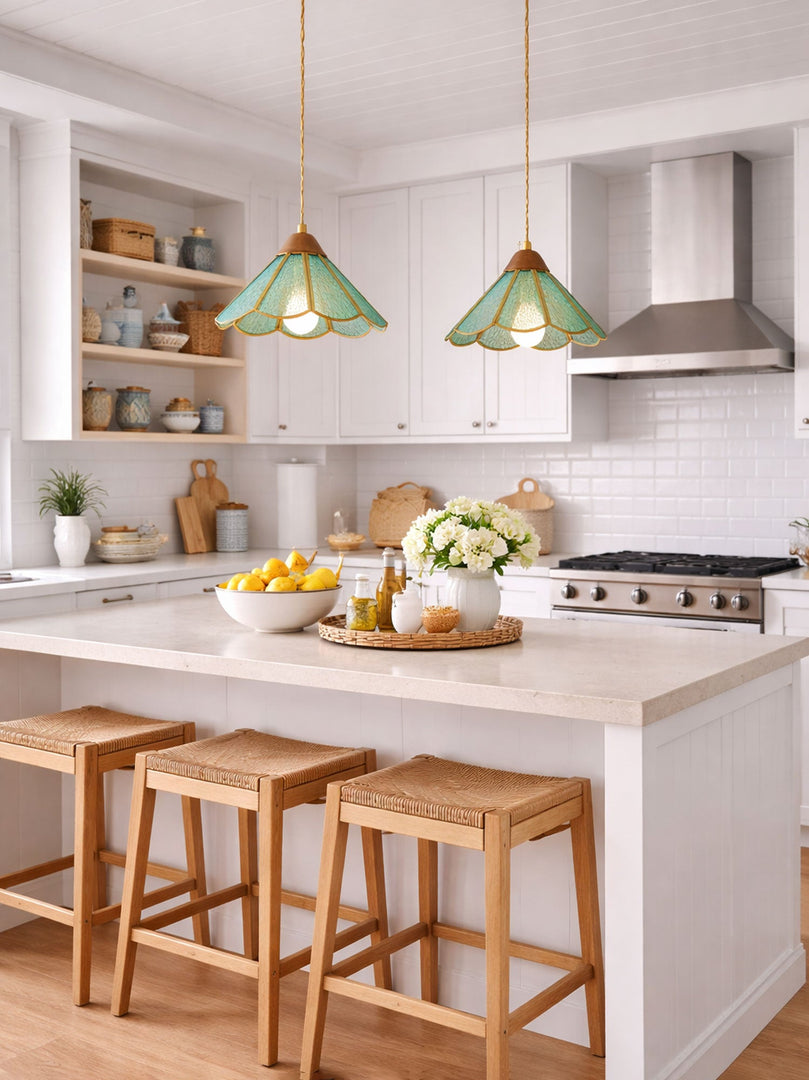 Colorful Decorative Glass Plug-In Swag Pendant